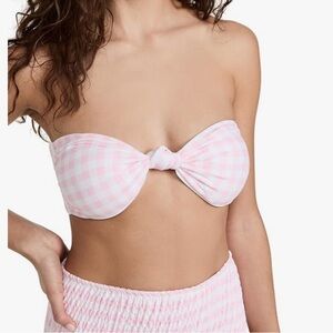 Shop Bop pink gingham bikini top